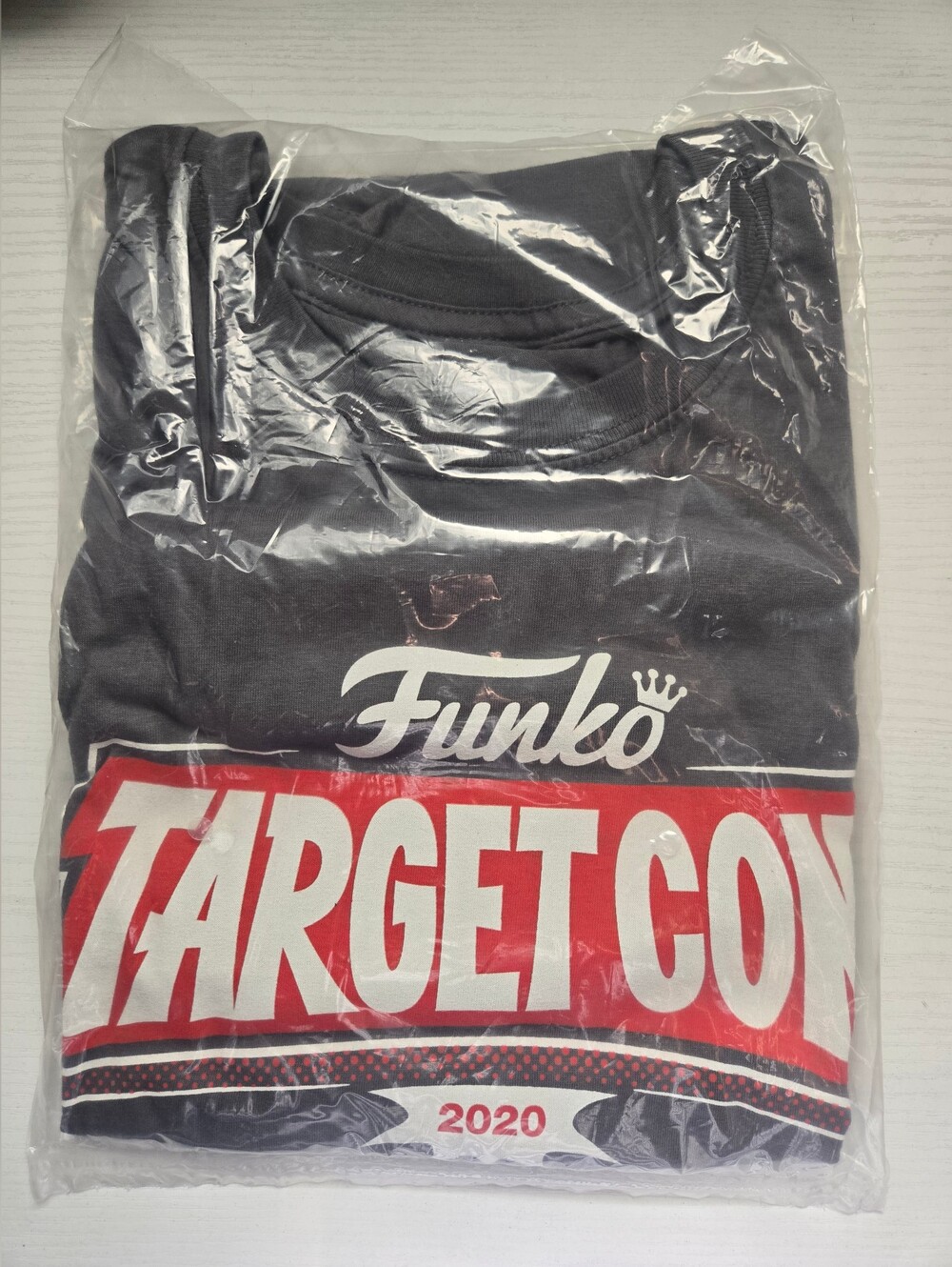 Funko T-Shirt with Red and White Target Con 2020 Logo
